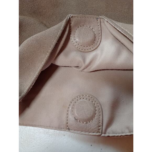 Antik Kraft Suede Beige Gray Tassel Fold-over Crossbody Purse Shoulder Bag - Picture 11 of 14